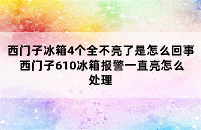 西门子冰箱4个全不亮了是怎么回事 西门子610冰箱报警一直亮怎么处理